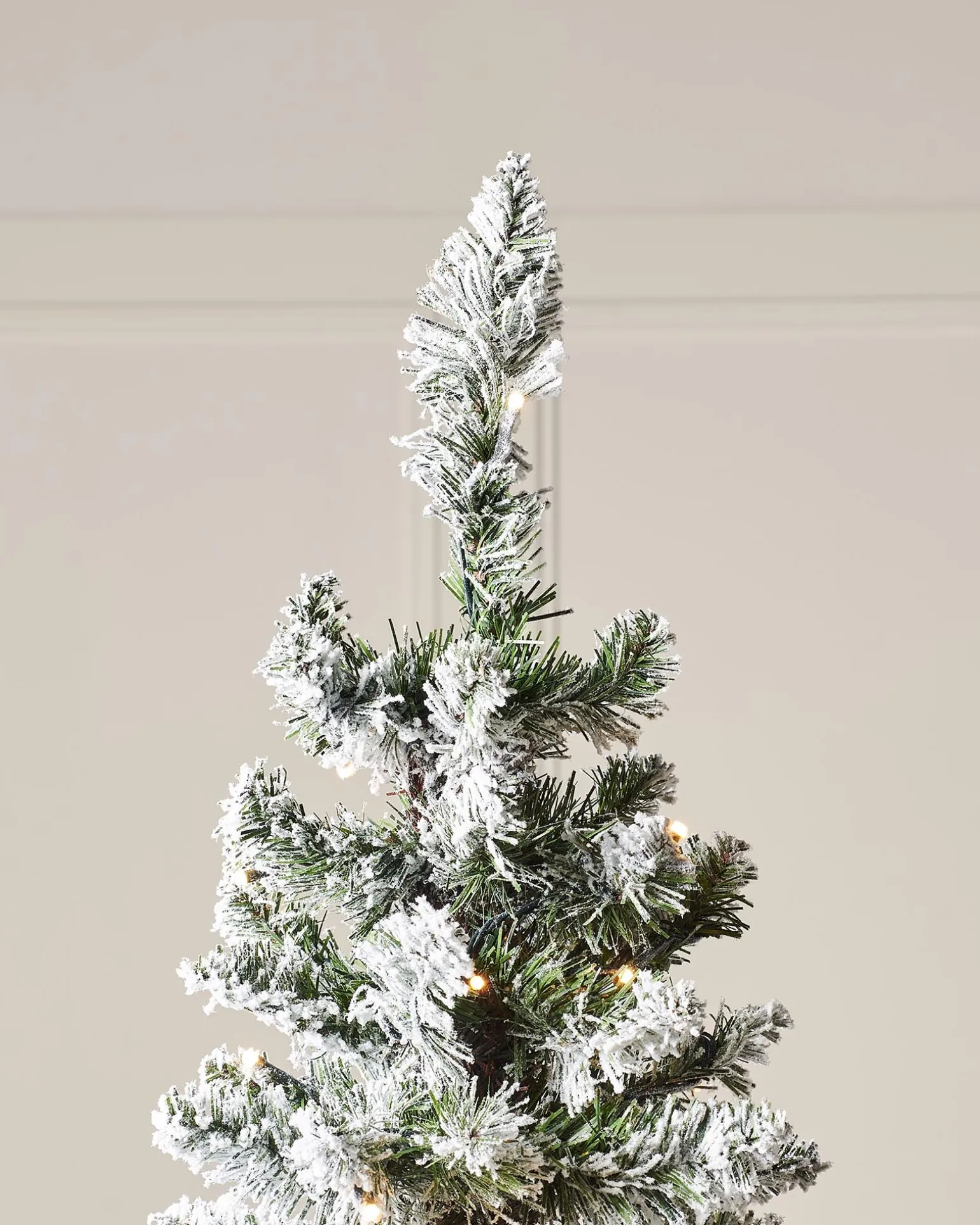 Pre-Lit Snow Flocked Pencil Christmas Tree, 6.5 Ft