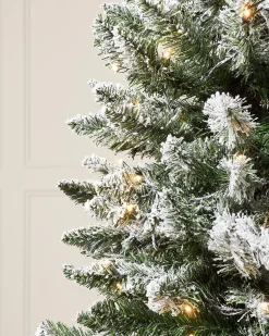 Pre-Lit Snow Flocked Pencil Christmas Tree, 6.5 Ft