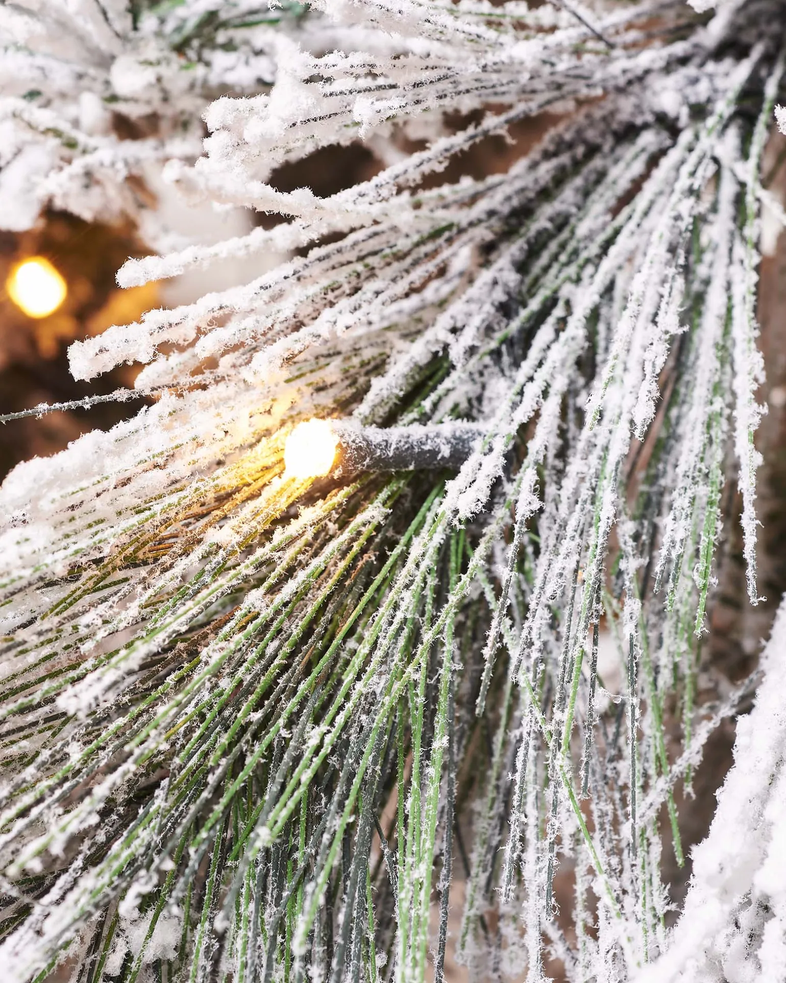 Pre-Lit Snow Flocked Pine Needle Christmas Tree, 6 Ft