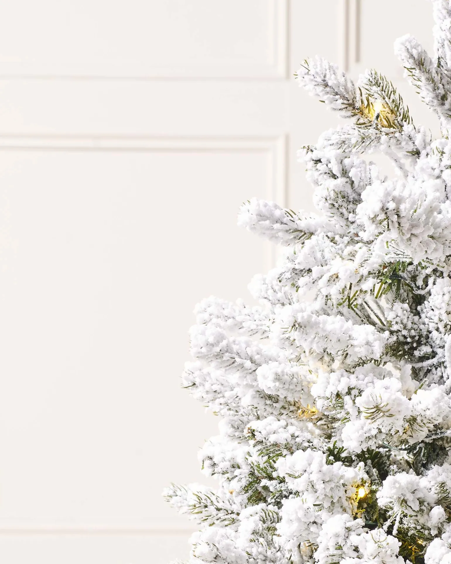 Pre-Lit Snow Flocked Potted Christmas Tree, 3 Ft