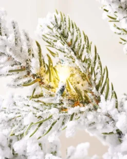 Pre-Lit Snow Flocked Potted Christmas Tree, 3 Ft