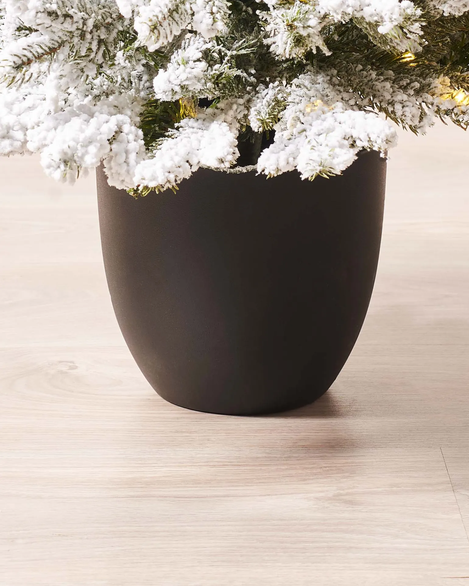 Pre-Lit Snow Flocked Potted Christmas Tree, 3 Ft