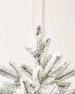 Pre-Lit Snow Flocked Potted Christmas Tree, 4 Ft