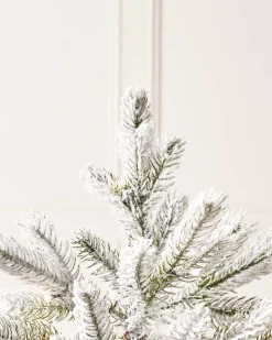 Pre-Lit Snow Flocked Potted Christmas Tree, 4 Ft
