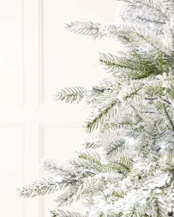 Pre-Lit Snow Flocked Potted Christmas Tree, 4 Ft