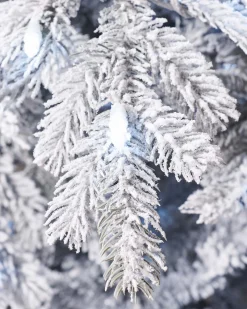Pre-Lit Snow Flocked Spruce Christmas Tree, 6 Ft