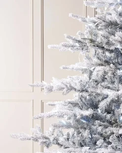 Pre-Lit Snow Flocked Spruce Christmas Tree, 7 Ft