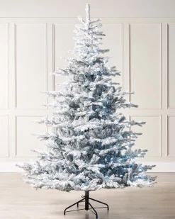 Pre-Lit Snow Flocked Spruce Christmas Tree, 7 Ft