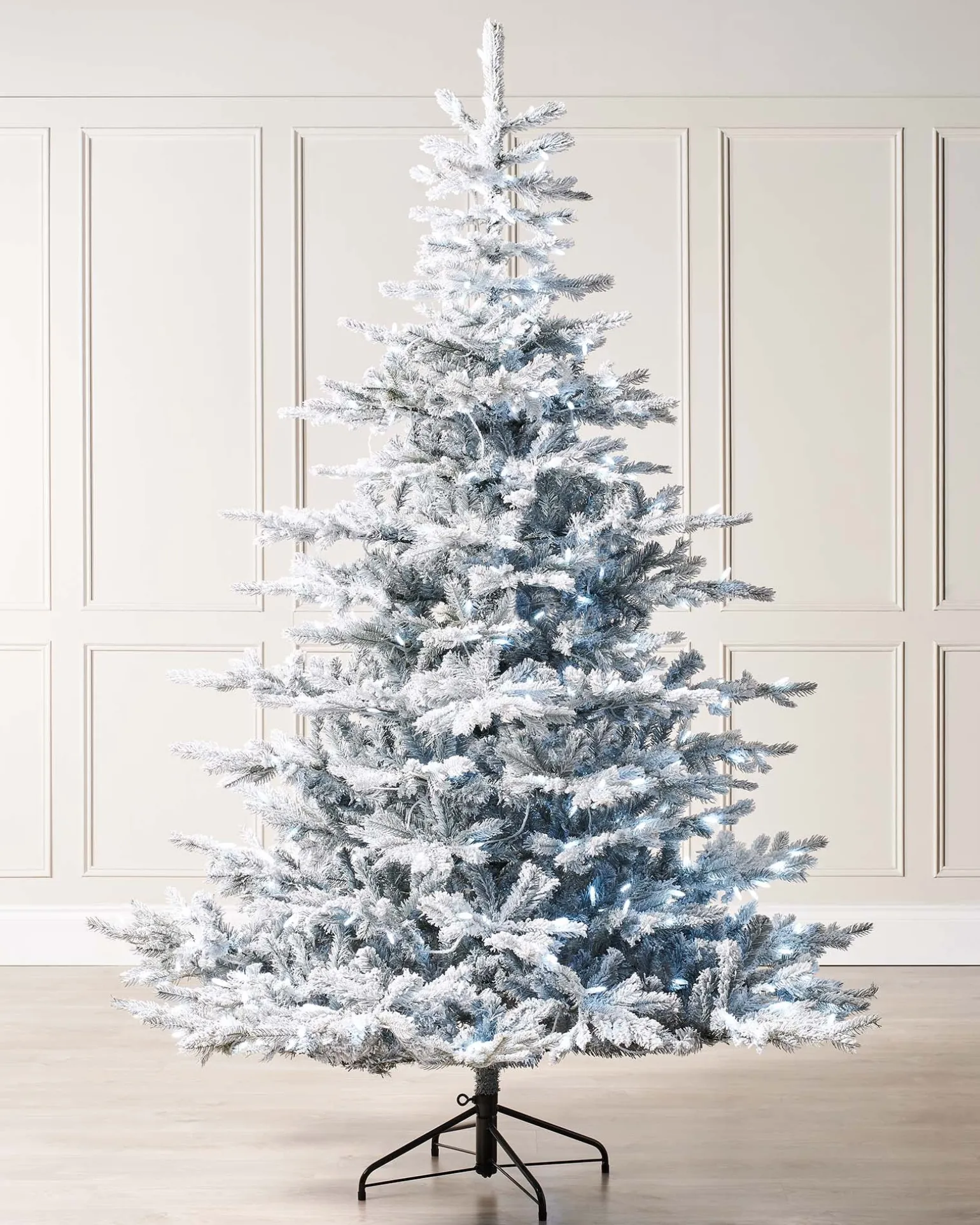 Pre-Lit Snow Flocked Spruce Christmas Tree, 7 Ft