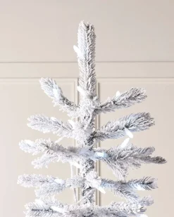 Pre-Lit Snow Flocked Spruce Christmas Tree, 7 Ft