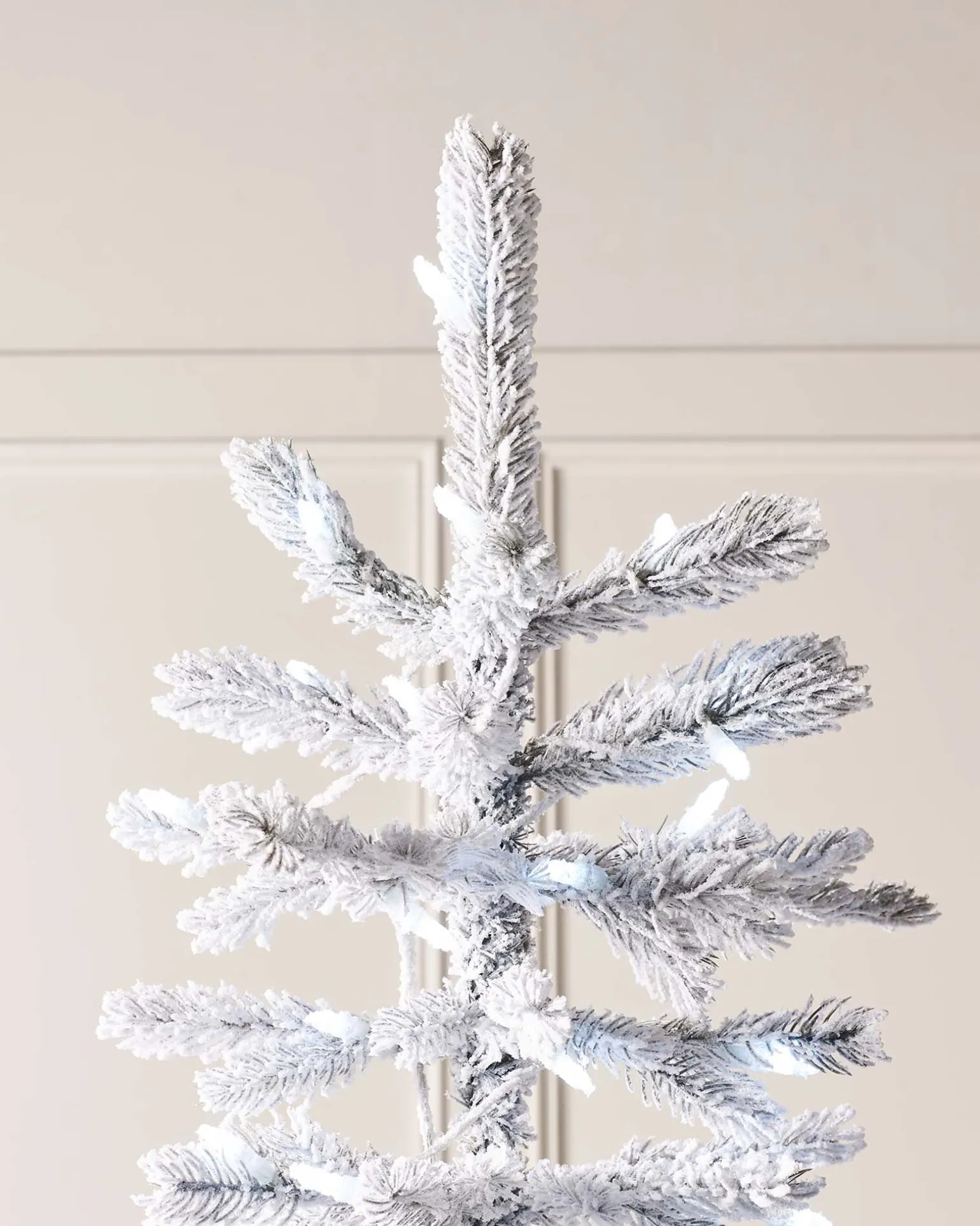 Pre-Lit Snow Flocked Spruce Christmas Tree, 7 Ft
