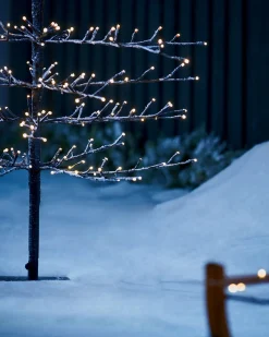 Pre-Lit Snow Flocked Twig Tree, 4 Ft
