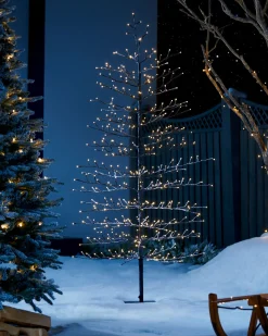 Pre-Lit Snow Flocked Twig Tree, 5 Ft