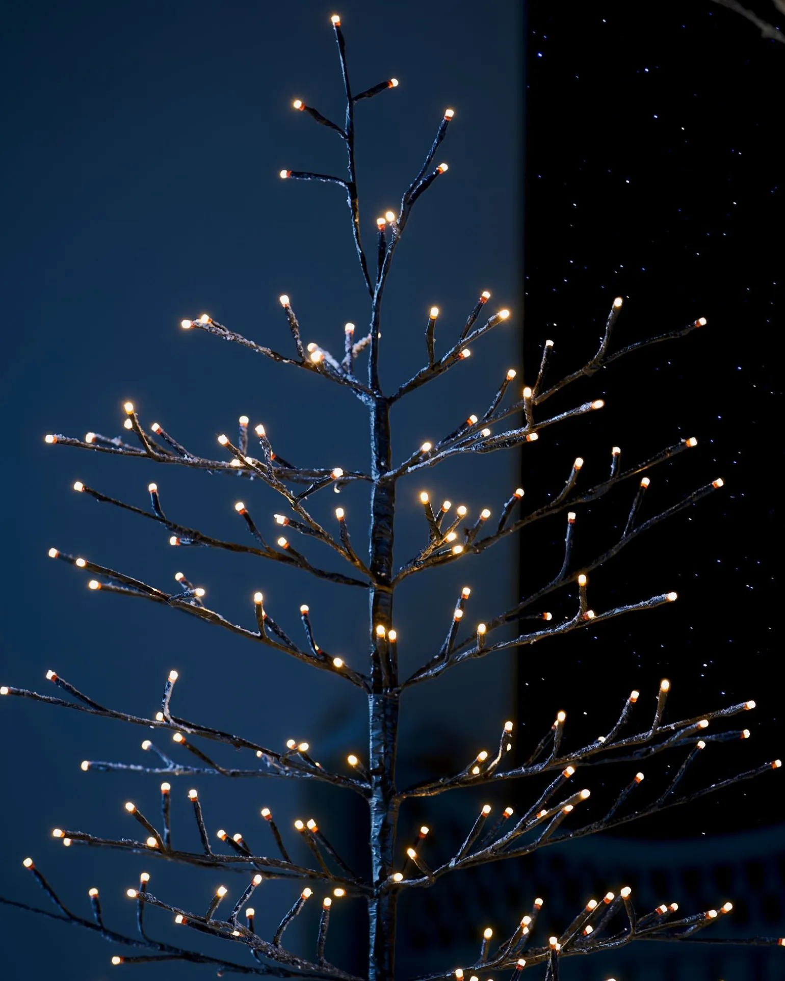 Pre-Lit Snow Flocked Twig Tree, 6 Ft