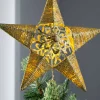 Pre-Lit Snowflake Christmas Tree Topper, Gold, 31 Cm