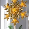 Pre-Lit Snowflake Christmas Tree Topper, Gold, 29 Cm