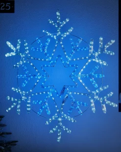 Pre-Lit Snowflake Rope Light Silhouette, 90 Cm