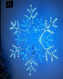 Pre-Lit Snowflake Rope Light Silhouette, 90 Cm