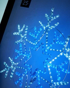 Pre-Lit Snowflake Rope Light Silhouette, 90 Cm