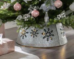 Pre-Lit Snowflake Tree Collar, 55 Cm