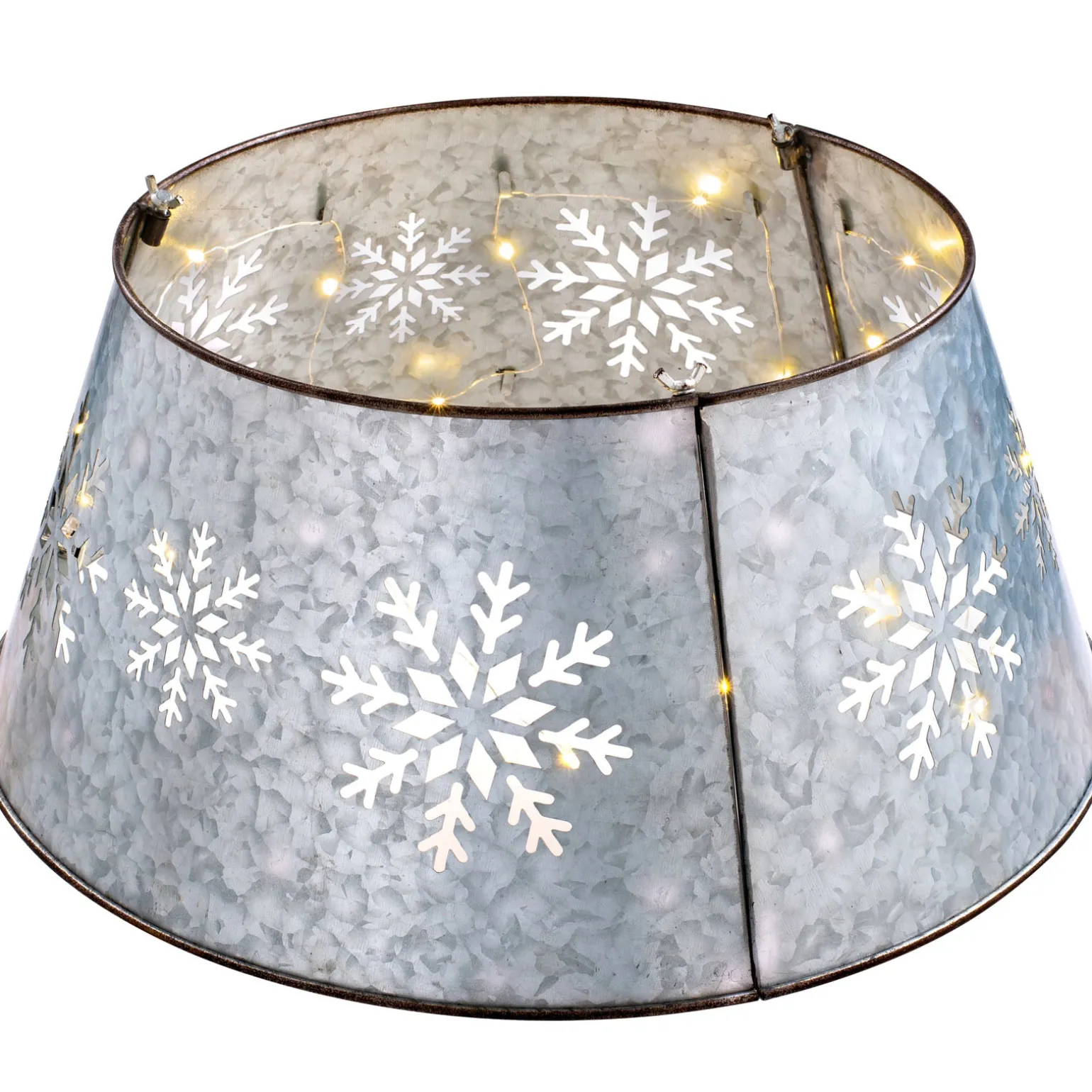 Pre-Lit Snowflake Tree Collar, 55 Cm