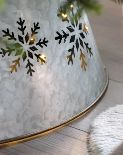 Pre-Lit Snowflake Tree Collar, 55 Cm