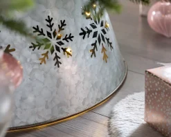 Pre-Lit Snowflake Tree Collar, 55 Cm