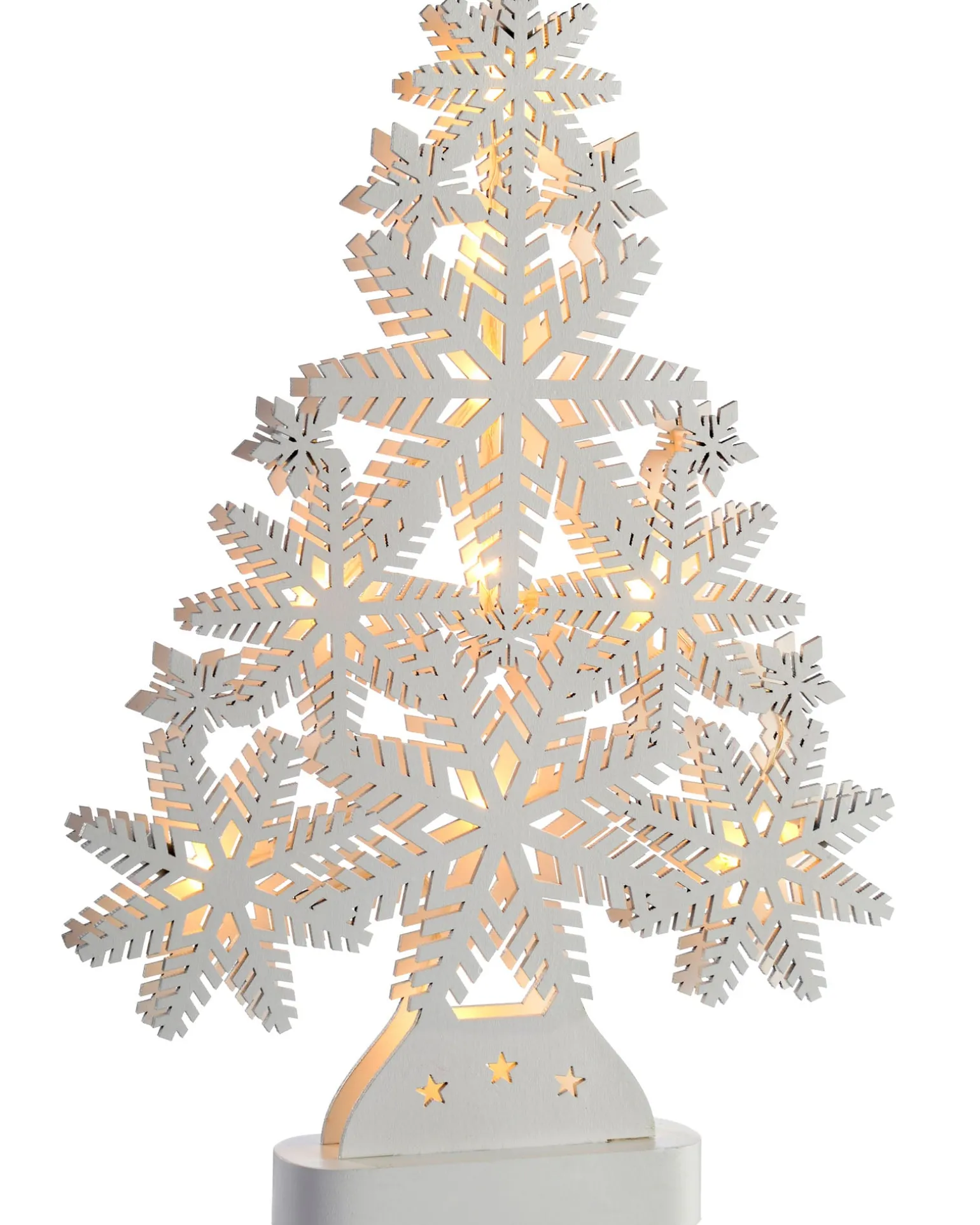 Pre-Lit Snowflake Tree Table Christmas Decoration, 39.5 Cm
