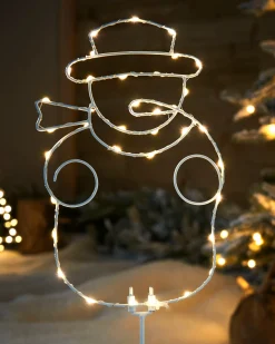 Pre-Lit Snowman Pathway Stake Light, 60 Cm