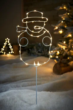 Pre-Lit Snowman Pathway Stake Light, 60 Cm
