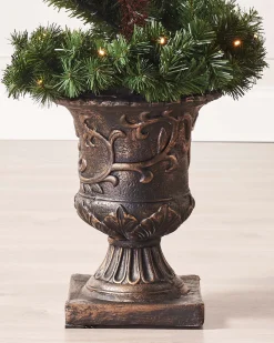 Pre-Lit Spiral Potted Christmas Tree, 6 Ft