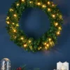Pre-Lit Timberland Spruce Wreath, 60 Cm