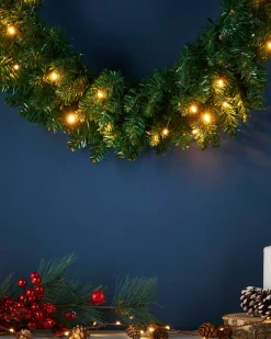Pre-Lit Timberland Spruce Wreath, 60 Cm