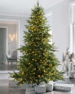 Pre-Lit Traditional Fir Multi-Function Christmas Tree, 6 Ft