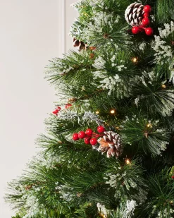 Pre-Lit Victorian Frosted Berries & Pinecones Christmas Tree, 7 Ft