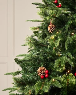 Pre-Lit Victorian Mixed Tip Berries & Pinecones Christmas Tree, 7 Ft
