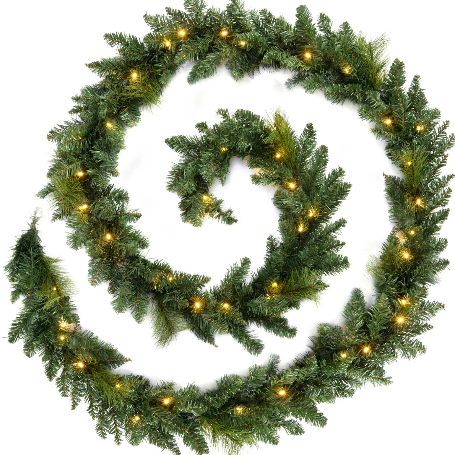 Pre-Lit Warm White LEDs Garland, 9 Ft