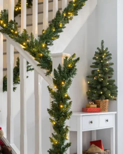 Pre-Lit Warm White LEDs Garland, 18 Ft