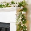 Pre-Lit White Berry Mixed Tip Garland, 9 Ft