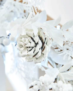 Pre-Lit White Garland, 9 Ft