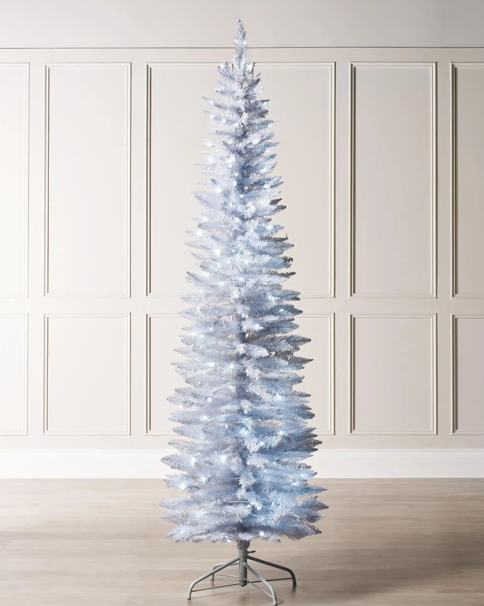 Pre-Lit White Pencil Christmas Tree, 6.5 Ft