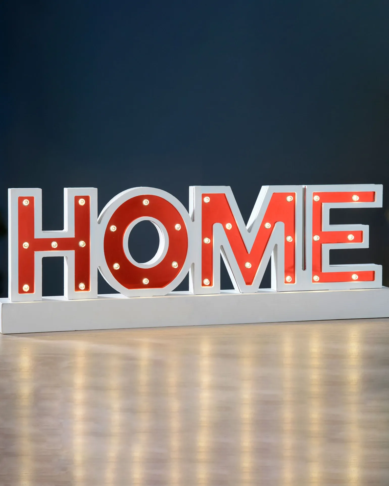 Pre-Lit Wooden Home Sign, 38 Cm