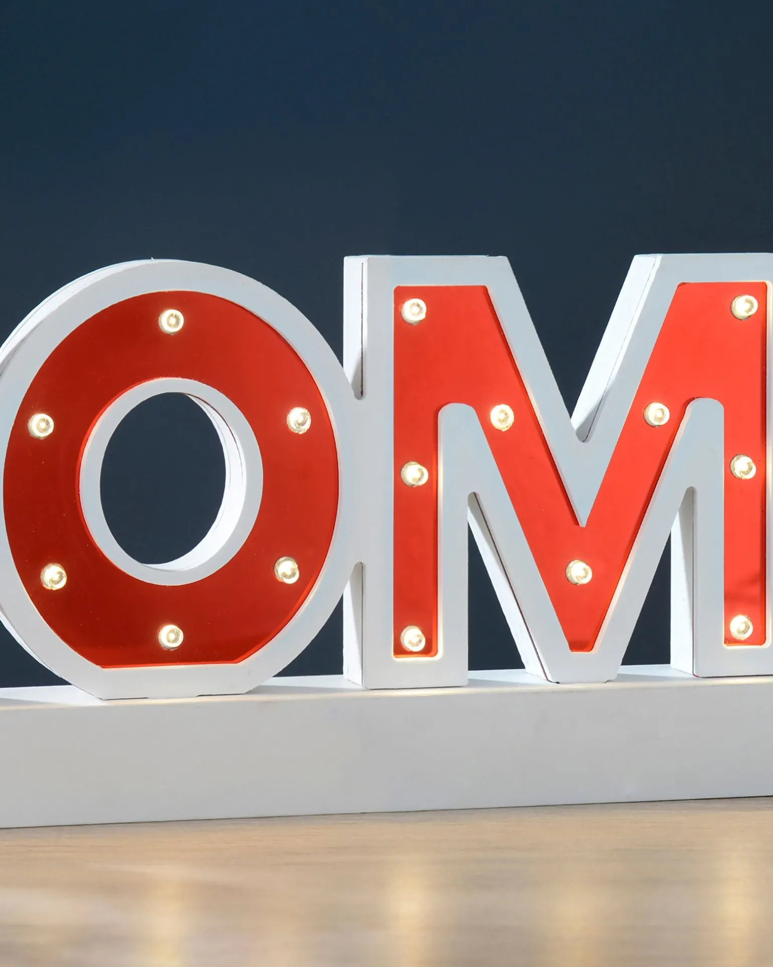 Pre-Lit Wooden Home Sign, 38 Cm