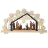 Pre-Lit Wooden Nativity Scene, 26 Cm