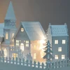 Pre-Lit Wooden Village Church Scene, 45 Cm