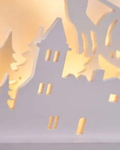 Pre-Lit Wooden Village Scene, 44 Cm