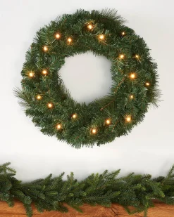 Pre-Lit Wreath, 60 Cm