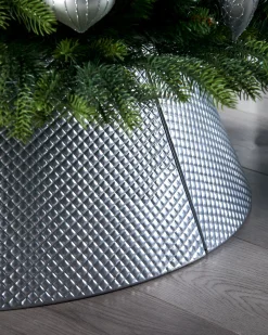 Quilted Metal Tree Collar, Silver, 71 Cm