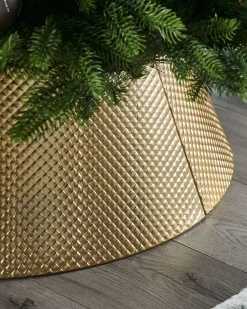 Quilted Metal Tree Collar, Gold, 71 Cm