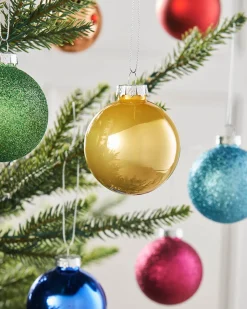 Rainbow Glass Baubles, 24 Pack, 6 Cm